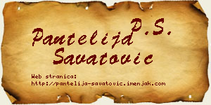 Pantelija Savatović vizit kartica
